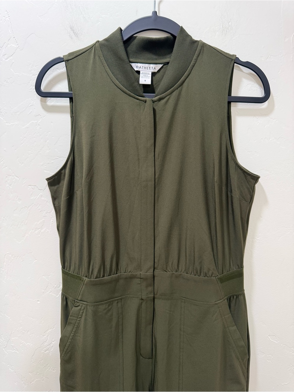 NWOT Athleta Brooklyn Utility Jumpsuit Women's 8 Aspen Olive Green #824834 - Picture 7 of 16